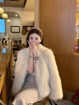 Young Women's Fur Coat Winter Outerwear Slimming Fashionable -Mimicking Hair Design Casual Elegant Style Short Length