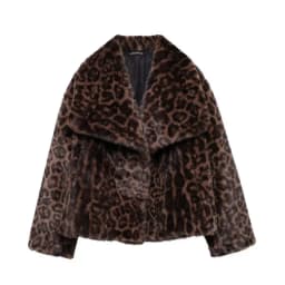 Fashionable Short Artificial Fur Effect Jacket 2024 Winter New Arrival Women's All-Match Outerwear Loose Fit Regular Length