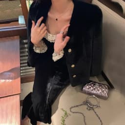 Black Short Mink Fur Jacket Women's 2025 New Winter Eco-friendly Young Style High-end Fashion Polyester Fiber Ladies Coat