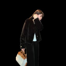 Black Short Mink Fur Jacket Women's 2025 New Winter Eco-friendly Young Style High-end Fashion Polyester Fiber Ladies Coat