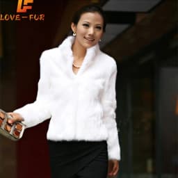 2026 New Genuine Rabbit Fur Coat Women Full Pelt Real Rabbit Fur Jacket Winter Fur Overcoat Customized Big Size Mandarin Collar