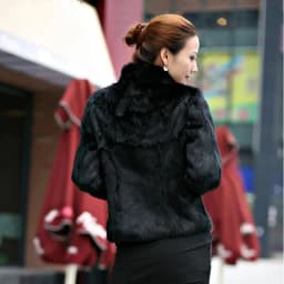 2026 New Genuine Rabbit Fur Coat Women Full Pelt Real Rabbit Fur Jacket Winter Fur Overcoat Customized Big Size Mandarin Collar