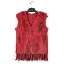 PUDI Women Knitted Handmade Real Rabbit Fur Vest Gilet Sleeveless Garment Waistcoat Female Natural Fur Coat Jacket VR031