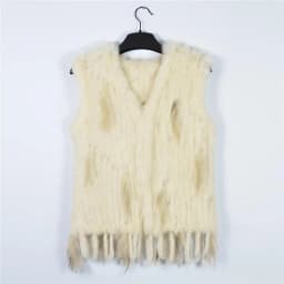 PUDI Women Knitted Handmade Real Rabbit Fur Vest Gilet Sleeveless Garment Waistcoat Female Natural Fur Coat Jacket VR031