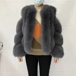 Fox Fur Racoon Coat for Ladies, Short Fur Coat, Slim and Collar, Warm Jacket, Outwear for Female, Luxury, New, Winter