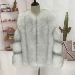 Fox Fur Racoon Coat for Ladies, Short Fur Coat, Slim and Collar, Warm Jacket, Outwear for Female, Luxury, New, Winter