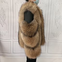 Fox Fur Racoon Coat for Ladies, Short Fur Coat, Slim and Collar, Warm Jacket, Outwear for Female, Luxury, New, Winter