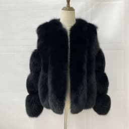 Fox Fur Racoon Coat for Ladies, Short Fur Coat, Slim and Collar, Warm Jacket, Outwear for Female, Luxury, New, Winter