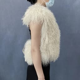 Women's Real Mongolian Sheepskin Backless Bandage Halter Crop Vest Warm Fashion Streetwear 2025 Style Sheep Fur Outerwear