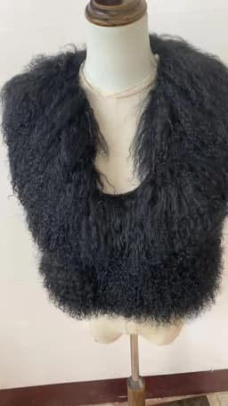Women's Real Mongolian Sheepskin Backless Bandage Halter Crop Vest Warm Fashion Streetwear 2025 Style Sheep Fur Outerwear