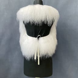 Women's Real Mongolian Sheepskin Backless Bandage Halter Crop Vest Warm Fashion Streetwear 2025 Style Sheep Fur Outerwear