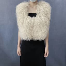 Women's Real Mongolian Sheepskin Backless Bandage Halter Crop Vest Warm Fashion Streetwear 2025 Style Sheep Fur Outerwear