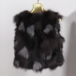 Winter Women Real Sliver Fox Fur Vest Short Style Warm 100% Natural Real Sliver Fox Fur Gilet Sliver Fox Fur Sleeveless Jacket