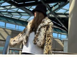 Luxury Real natural genuine rabbit fur coat women's warm fashion short style leopard jacket for winter ustom any size