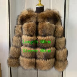 New Women's Raccoon Fur Coat Luxury Multiple Short and Hooded Natural Raccoon Fur Women's Jacket Winter