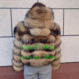 New Women's Raccoon Fur Coat Luxury Multiple Short and Hooded Natural Raccoon Fur Women's Jacket Winter