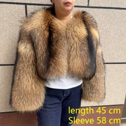 New Women's Raccoon Fur Coat Luxury Multiple Short and Hooded Natural Raccoon Fur Women's Jacket Winter