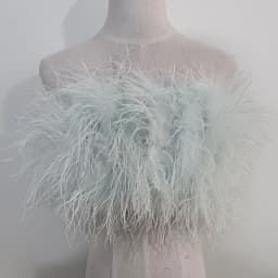 Length 22cm 100% Natural Ostrich Hair Bra Underwear Women's Fur Coat Real Ostrich Fur Coat Fur Mini Skirt Customization
