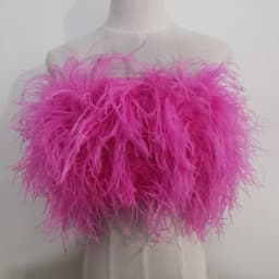 Length 22cm 100% Natural Ostrich Hair Bra Underwear Women's Fur Coat Real Ostrich Fur Coat Fur Mini Skirt Customization