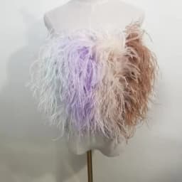 Length 22cm 100% Natural Ostrich Hair Bra Underwear Women's Fur Coat Real Ostrich Fur Coat Fur Mini Skirt Customization