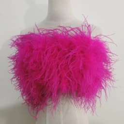 Length 22cm 100% Natural Ostrich Hair Bra Underwear Women's Fur Coat Real Ostrich Fur Coat Fur Mini Skirt Customization