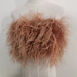 Length 22cm 100% Natural Ostrich Hair Bra Underwear Women's Fur Coat Real Ostrich Fur Coat Fur Mini Skirt Customization