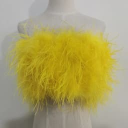 Length 22cm 100% Natural Ostrich Hair Bra Underwear Women's Fur Coat Real Ostrich Fur Coat Fur Mini Skirt Customization
