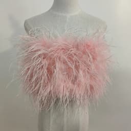 Length 22cm 100% Natural Ostrich Hair Bra Underwear Women's Fur Coat Real Ostrich Fur Coat Fur Mini Skirt Customization