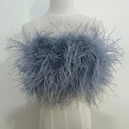 Length 22cm 100% Natural Ostrich Hair Bra Underwear Women's Fur Coat Real Ostrich Fur Coat Fur Mini Skirt Customization