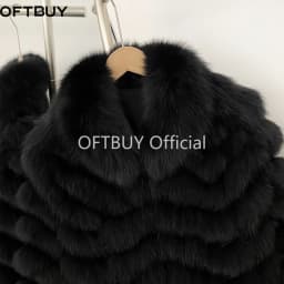 OFTBUY Natural Fox Fur Jacket Luxury Style Streetwear Lady New Winter Clothing Women Fashion Warm Thick Real Fur Coat Female