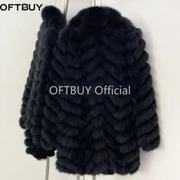 OFTBUY Natural Fox Fur Jacket Luxury Style Streetwear Lady New Winter Clothing Women Fashion Warm Thick Real Fur Coat Female