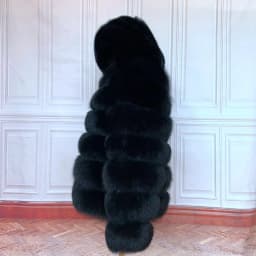 Fur Coat Women's Winter Coats Overcoat Female Fur Jackets For Women Long Sleeves Hood womans Real fur coats Real Fur Clothing