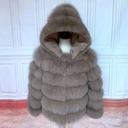 Fur Coat Women's Winter Coats Overcoat Female Fur Jackets For Women Long Sleeves Hood womans Real fur coats Real Fur Clothing