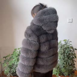 Fur Coat Women's Winter Coats Overcoat Female Fur Jackets For Women Long Sleeves Hood womans Real fur coats Real Fur Clothing