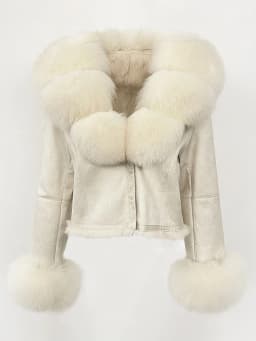 OFTBUY Fashion Short New Autumn Winter Fur Clothing Real Rabbit Fur Liner Suede Jacket Women Natural Fox Fur Collar Coat Female