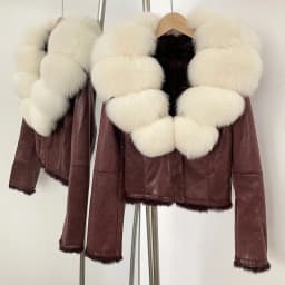 OFTBUY Fashion Short New Autumn Winter Fur Clothing Real Rabbit Fur Liner Suede Jacket Women Natural Fox Fur Collar Coat Female