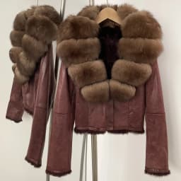 OFTBUY Fashion Short New Autumn Winter Fur Clothing Real Rabbit Fur Liner Suede Jacket Women Natural Fox Fur Collar Coat Female