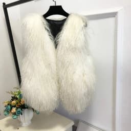 V neck Natural 100% Pure Mogolia Fur Vest Genuine Real Sheep Fur Gilet Hot Basic Match Short New Drop Shipping Fur Coat tsr855