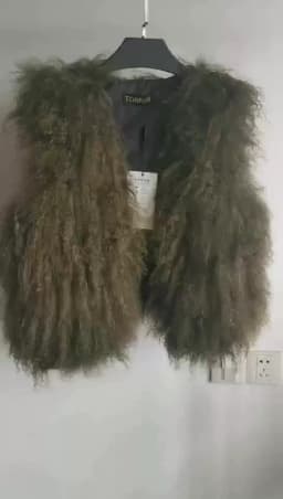 V neck Natural 100% Pure Mogolia Fur Vest Genuine Real Sheep Fur Gilet Hot Basic Match Short New Drop Shipping Fur Coat tsr855