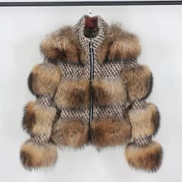 QUEENTINA Real Raccoon Fur Coat Winter New Outwears Women's Fashion Luxury Jacket High Quality Clothing Natural Raccoon 2024