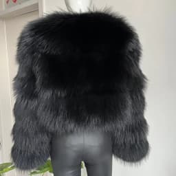 BEIZIRU Women's Short Real Raccoon Fur Coat Winter Long Sleeve Hooded Natural Luxury Thick Jacket for Fashionable Cold Weather