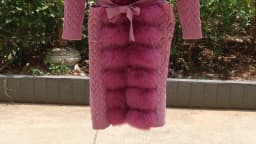 Natural Fox Fur Cardigan Long Women Winter Knitted Sweater With Hood Female