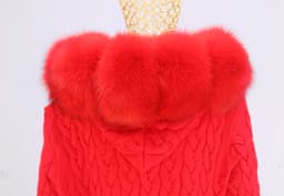 Natural Fox Fur Cardigan Long Women Winter Knitted Sweater With Hood Female