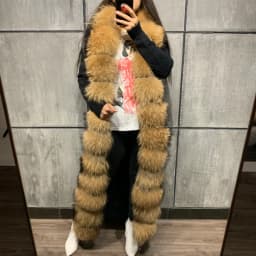 Natural Fox Fur Cardigan Long Women Winter Knitted Sweater With Hood Female