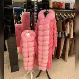 Natural Fox Fur Cardigan Long Women Winter Knitted Sweater With Hood Female