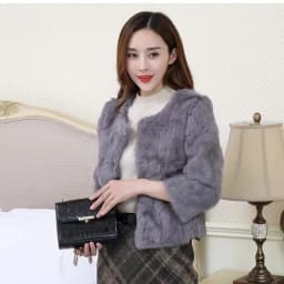 Real Rabbit Fur Coat Winter Women Warm 100% Genuine Rabbit Fur Jacket Natural Soft Rabbit Fur Lady Real Fur Overcoat