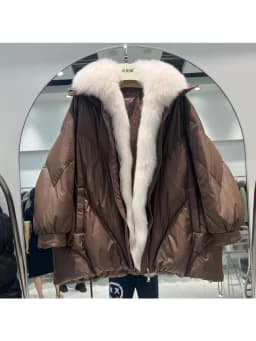 OFTBUY 2023 Real Natural Fox Fur New Winter Women White Goose Down Jacket Loose Warm Puffer Coat Female Thick Mid-Long Parkas
