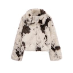 Fashionable Versatile Artificial Fur Animal Print Women's Jacket Autumn New Style JNLEAOG Standard Fit Short Coat Button Detail
