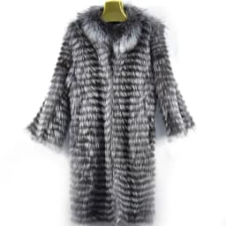 Ladies Long Real Fox Fur Coat Natural Silver Red Fox Fur Light Warm High Quality Fashionable Ladies Jacket 90cm