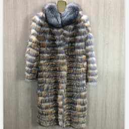 Ladies Long Real Fox Fur Coat Natural Silver Red Fox Fur Light Warm High Quality Fashionable Ladies Jacket 90cm